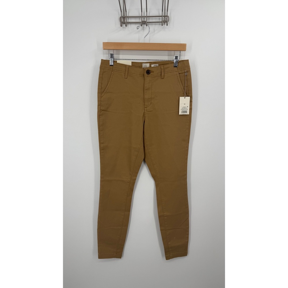 A New Day Skinny Pants Womens Size 10 Gazelle Brown Stretch Mid Rise Chino